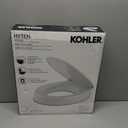 KOHLER 25876-0 Hyten 3" Height, Elevated Soft Close Round Toilet Seat, Contoured Seat with Grip-Tight Bumpers, Quick-Attach Hardware, White