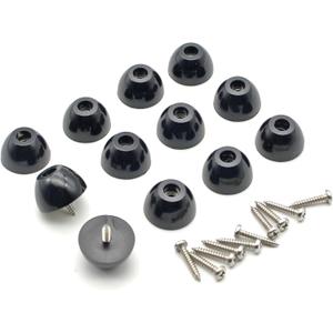 1 Inch Round Rubber Feet for Cutting Board with Stainless Steel Screws for Furniture Electronics Appliances 12-Pack