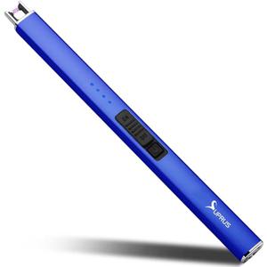 SUPRUS Electric Lighter Arc Windproof Flameless USB Rechargeable Lighter with Safety Lock for Candle BBQ Camping (Dark Blue)