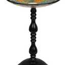 Solution4Patio 17.7" Metal Bird Bath for Outdoors with Flower Perch, Weather-Resistant Heavy-Duty Steel, Stable 25.6" Tripod Base & Textured Petal Bowl, Easy-Clean Garden Décor