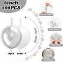 White Silver Linking Balloons 100pcs 6 Inch Link Balloons