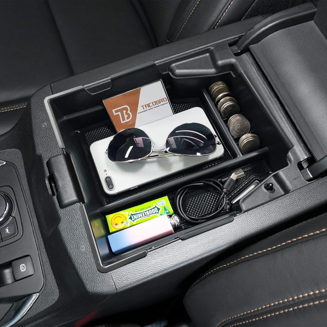 Center Console Organizer Compatible with Chevy Traverse 2018 2019 2020 2021 2022 2023 Accessories, Armrest Insert Tray Secondary Storage Box ABS, Black