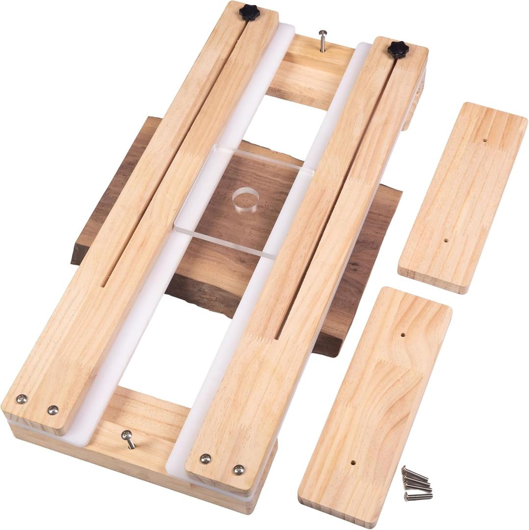 Router Sled Flattening Jig for Wood Slabs, Adjustable Router Planing Sled Kit with Acrylic Baseplate, Smooth Plastic Tracks, Fits Most Trim Routers,Perfect for Flattening Cutting Boards & Epoxy Tables