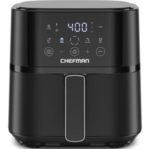 Chefman Air Fryer 4 QT Compact Airfryer for Quick & Easy Meals in Minutes, Features Hi-Fry Technology for Extra Crisp, Touchscreen Controls with 4 Presets, Nonstick & Dishwasher Safe Basket - Black