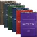 Juvale 6 Pack Quad Ruled 6x9 Inch Top Bound Spiral Graph Paper Notebook - 80 Sheets / 160 Writable Page Steno Notepads for Writing, Sketching, Drawing, School Supplies (6 Colors)