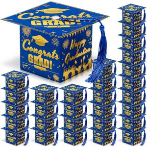 COTOPHER 36 Pack Mini Graduation Cap Gift Boxes, Class of 2026 Graduation Candy Boxes with Tassel, Small Treat Chocolate Box Centerpieces for Tables Party Decorations Graduate Favors Supplies
