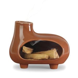 Terracotta Palo Santo Holder Burner with Chimney & Elevated Feet, Mess-Free Design for Meditation & Yoga, Holds Palo Santo Sticks, Sage & Cones – Ceramic Palo Santo Holder Set with Brush & Tweezer