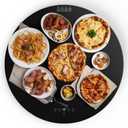 24-inch Round Electric Food Warmer, Automatic Rotating Heated Turntable Tray for Table, 9-Temperature Adjustable to Keep Food Hot, Dish Warmer for Home & Parties (Black)