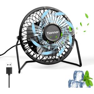 4 inch Personal Fans,USB Small desk Quiet Fan, 360° Rotation Mini Portable Table Fan,Air Cooling Electric Fans for Home Office Bedroom Travel Camping (Black)