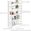 BHG Vintage Multifunctional Folding Bookshelf, No-Assembly Plant Stand Storage Rack Shelves for Home Office (All White, 5-Tier)