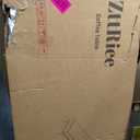 Wood Coffee Table with Storage, Boho Dining Table with Sliding Rattan Door Panel and Solid Wood Legs, Small Coffee Tables for Living Room, Oak (Oak_LSJ008)