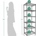 GIOTORENT 6-Tier Storage Shelves Standing Shelving Metal Units, Adjustable Height Wire Shelf Display Rack for Pantry Laundry Bathroom Kitchen 16.6 x 11.8 x 63, Black