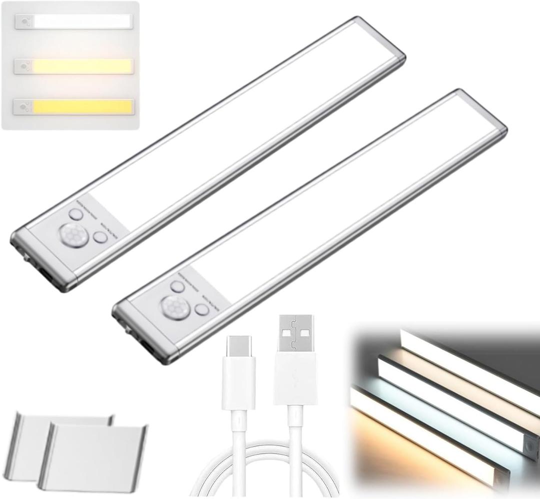 Rechargeable Motion Sensor Led Lights, Intelligent Motion Sensor Light, Smart Home Lighting for Indoor Closet, Hallway, Kitchen, 9.44in/11.81in 3PCS, 9.44in)