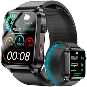 Blood Pressure Smart Watch, Air Bag Pump Cuff, 1.92" lPS Health Fitness Tracker,Heart Rate Blood Oxygen Sleep Monitor, Data Sharing Pedometer, Activity Tracker for Android iOS Men and Women