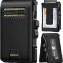 furid Genuine Leather Wallet for Men: Slim RFID Minimalist Wallets with Money Clip - Smart Pop Up Credit Card Holder for Front Pocket - Gifts for Husband Father on Birthday Anniversary (Full-Grain Black Genuine Leather)