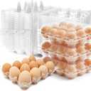 100 Pack 3x4 Plastic Egg Cartons Bulk 12 Count Clear, Reusable Stackable Dozen Chicken Eggs Containers Holders for Storage, Family, Farm Markets and Commercial Display