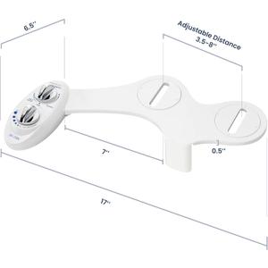 LUXE Bidet NEO 185 Dual Nozzle, SelfCleaning, NonElectric Bidet Attachment for Toilet Seat, Adjustable Water Pressure, Rear & Feminine Wash (White)