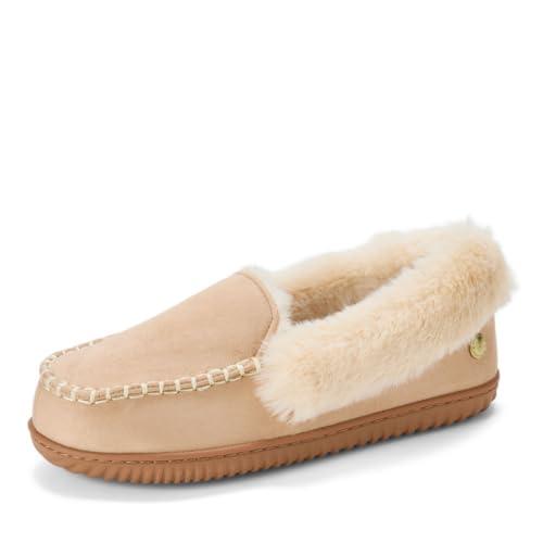 Dearfoams Women's Ryland Cabin Moc DESIGNER'S CHOICE, Sand, 7-8