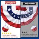 4 Pack 250th Anniversary USA Pleated Half Fan Bunting Flags, 1.5 x 3 Feet Bunting Flags Outdoor Memorial Day Fourth of July Independence Day 4th of July Decorations