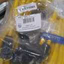 Clear Power 100 ft 12/3 SJTW Heavy Duty Outdoor Extension Cord with 2 ft (Short) 3 Outlet Extension Cord Adapter, 3 Prong Grounded Plug, 15 Amp, Yellow CPCO90003