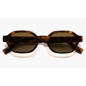 SOJOS Retro Polarized Hexagon Sunglasses for Women Men, UV400 Trendy Rectangle 70s 80s 90s Shades SJ2389 Tortoise