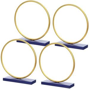 Leinuosen 2 Set Blue Gold Ring Party Decorations, Wooden Cartoon Gold Ring Table Centerpieces for Cartoon Video Game Party Birthday Decor