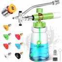 Pressure Washer Foam Cannon & Dual Connector Accessory, Double Tip Attachment for Pressure Washer Soap Cannon, 7 Power Washer Nozzle Tips, 1/4 Quick Connect, 4000 PSI Car Foam Sprayer