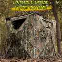 Lenotos Hunting Blind, 2 Person Pop Up Blinds 360 Degree See Through, Portable Durable Hunting Ground Blinds for Deer & Turkey Hunting