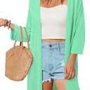 Arach&Cloz 2025 Womens Cardigans Summer Open Front Cruise Outfits Loose Tops Kimono Pea Green Dress(Pea Green,M) (M)