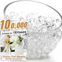 NOTCHIS 100,000 Clear Water Gel Beads for Vases, Transparent Water Gel Beads for Vase Filler, Candles, Wedding Centerpiece Floral Decorations