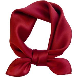 MEISEE Solid Color Mulberry Silk Scarf 20" Square Scarf Neck Scarf Hair Head Breathable Lightweight for Women Gift Packed
