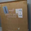 Mom's Choice-GROWNSY Baby Gate for Stairs, 29.5"-48.4" Pressure Mounted Baby Gate for Top of Stair&Doorway with V-Shaped Rods, Anti-Trip Pedal,Wide Stairs Dog Gate Easy Install w/Red Reminder