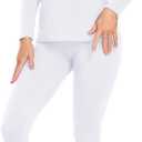 wirarpa Women's Cotton Thermal Underwear Set Lightweight Long Johns Base Layer Pajama Set for Women Top Bottom (Large, White)