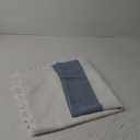 Softalker Outdoor Tablecloth Rectangle, Waterproof Linen Cotton Farmhouse Table Cloths with Tassel, Heavy Weight Wrinkle Free Fabric Table Cover for Dining/Party/Rustic - 55 x 70 Inch, Blue Stripe