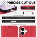 TUCCH Wallet Case for iPhone 17 (6.3-Inch) 2025, RFID Blocking 4 Card Slots | Kickstand | Magnetic Closure | PU Leather | Shockproof TPU Shell | Protective Flip Folio Cover | Red