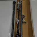 Amazon Basics Adjustable Curtain Rods for Windows, Round Finials, 1-Inch Rod, 36" to 72", Black, Pack of 1