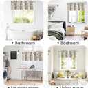jinchan Linen Floral Valance for Windows Blackout Double Layer Valance Curtain 16 Inch Length for Living Room Bathroom Overlay Botanic Farmhouse Room Darkening 1 Panel Black on Beige