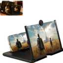 Screen Magnifier Version, 2026 New Mobile Phone 3D HD Magnifying Projector Screen Enlarger for Movies, Videos and Gaming with Screen Magnifier Compatible with All Phones (Black, 12 Inch)