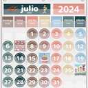 Monthly Calendar Pocket Chart for Classroom, Printed Days of The Week with Cards, Learning for Home or Kindergarten, Teacher Must Have Supplies That Fits Any School Décor (Spanish White)