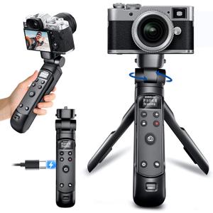 Wireless Rechargeable Camera Remote Shooting Grip Tripod with OLED Screen Compatible with Fujifilm - Video, Zoom & Focus Control,Handheld Vlog Shooting for X100VI, X-T5, X-T50, X-S20, X-H2S, X-E5