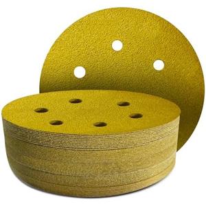 MAOKLA 80 Grit 6 Inch Sanding Discs, 100-PCS, 6 Hole, Hook and Loop Sandpaper Set, Round Orbital Sand Paper Discs for Sander