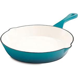 Crock Pot Artisan 10 Inch Enameled Cast Iron Round Skillet, Teal Ombre