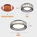 15 Inch Modern Dimmable LED Crystal Flush Mount Ceiling Light