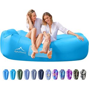 AlphaBeing Inflatable Lounger Beach Chair Accessories, Air Sofa Hammock Inflatable Couch for Camping Backyard Lakeside with Compression Sacks, Ideal Outdoor Gifts for Adults (Aqua Blue)