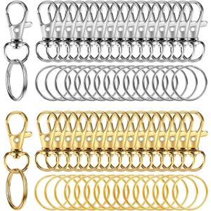 60PCS Keychain Making Supplies, Lobster Claw Clasp with Key Rings, Keychain Making kit Including 30PCS Keychain Clip Hooks and 30PCS Key Chain Rings for Crafts