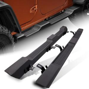 CALLIERT OE Style Running Boards, Nerf Bars, Side Steps Compatible with 2007-2018 Jeep Wrangler JK 4 Door Black Side Steps