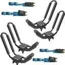 Pair of 2 Kayak Roof Rack for Car Top Roof Mount Carrier J Cross Bar Canoe Boat