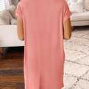 BTFBM Womens Summer Dresses 2026 Pockets Short Sleeve Loose Nightgowns Pajama Beach Vacation Casual Spring T Shirt Dress (Pink, S)