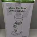 MOKKOM Professional 64mm Flat Burr Coffee Grinder with 100 Grind Settings, All-Metal Stainless Steel Body, Coffee Bean Grinder with Adjustable Electronic Timer, Anti-Static, LED Display