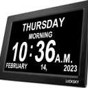 LUCKSKY Digital Clock Large Display 10 Inch - 19 Alarm Clocks and Medical Reminders, 3 Display Modes with Large Font Numbers, 10-Level Dimming Display, Designed for Elderly
